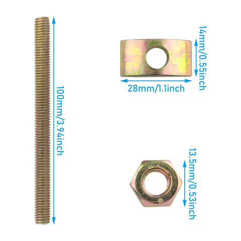 Rock Solid No Sweat M8x100mm Countertop Connectors Heavy Duty Table Top Fasteners For Butcher Block Beds And Custom Reception Desk Joints With Durable Steel Hardware