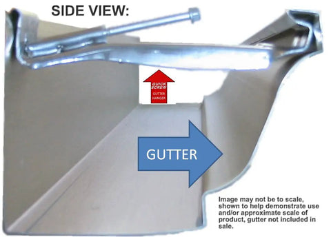 Side view of 25 Pack Quick Screw Set For 5 Inch Aluminum Hidden Rain Gutter Brackets Clip Style Hangers installed