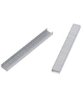 Top Shelf Standard Office Staples 1/4 Inch Length 50000 Count 10 Pack Bulk Paper Fasteners Fits Most Desk Staplers Ready To Go Heavy Duty Metal Clips Silver stacked in two rows.