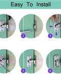 Installation steps for Two Pack 90 Degree Sliding Barn Door Privacy Lock With Right Angle Latch Cam Lock Stainless Steel