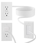 In Wall Cable Management Kit With Two GFCI Outlets 15 Amp Tamper Resistant Receptacles LED Indicator Light 8 Ft Cord TV Wire Hider For Wall UL Listed No Fuss Setup