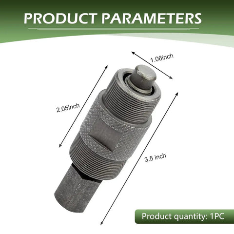 Dual End Flywheel Puller with knurling and anti-slip design, dimensions labeled, for motorcycles and scooters, black.