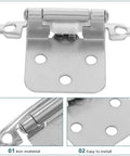 Heavy Duty Self Closing Cabinet Hinges Made Of Rustproof Iron With Easy Installation For Kitchen Cabinets And Furniture Doors 4 Pack Ideal For Auto Close Function Strong Quiet Durable Hardware showing hinge details and installation guide