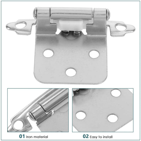 Heavy Duty Self Closing Cabinet Hinges Made Of Rustproof Iron With Easy Installation For Kitchen Cabinets And Furniture Doors 4 Pack Ideal For Auto Close Function Strong Quiet Durable Hardware showing hinge details and installation guide