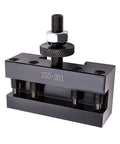 maXpeedingrods BXA #1 quick-change lathe tool post holder (250-201) in dark gray metal with mounting bolts