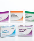 Reliable Grab And Go First Aid Refill Kit With High Quality Wound Care Essentials For Restaurant And Commercial Use Class B Compliant, contains creams and wipes.