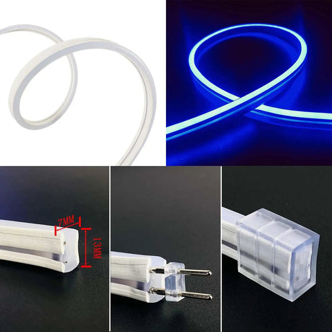 Neon Flex LED Light Strip Dope Double Sided Silicone Neon For Indoor Outdoor Signs 50ft 15m 110 To 120V AC IP65 Waterproof DIY Cuttable