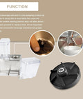 Front view: magnetic impeller kit for Crathco beverage dispenser; black impeller and bearing sleeve.