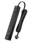 Must-Have Dope Fireproof Surge Protector Power Strip With Mountable Design 5 AC Outlets And 3 Smart USB Ports Fast Charging Auto