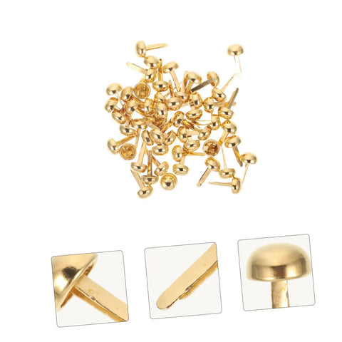 Must Have 100 Piece Paper Fasteners Brads For Scrapbooking And Card Making, Miniature Nails Tacks Set, Lightweight Brass Paper Brads
