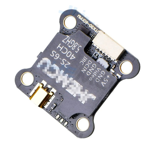 VTX20-600 5.8G 40CH FPV Transmitter With PitMode, Compact 20x20mm Board for RC Racing Drones, top view showing connectors.