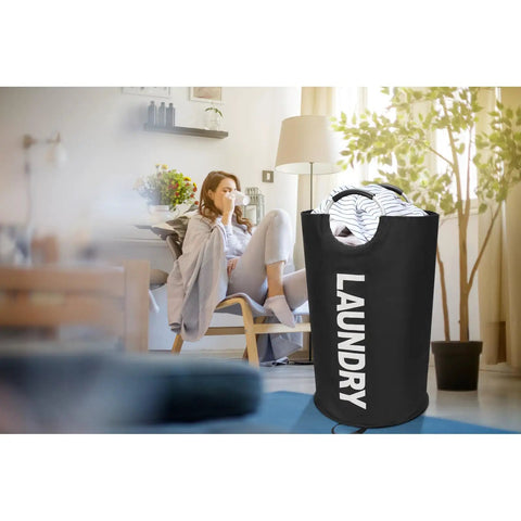Big Dog Collapsible Laundry Basket Hamper Bag Built Tough With 600D Oxford Cloth And A Comfy Soft Handle Designed To Carry A Whole Load Of Clean Threads Straight To The Washer