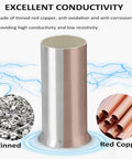 50 Pieces AWG 1/0 Wire Ferrules Kit With Tinned Copper Crimp Connectors, pro-grade tinned and red copper materials for electric cables.