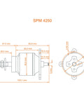 Premium 4250 Outrunner Brushless Motor At Eight Hundred Kv For Medium Fixed Wing Rc Planes with dimensions for easy installation.