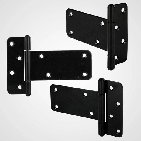 5 Inch Heavy Duty Gate Hinges 260 Lbs Capacity Black 4 Pack for Wooden Fences and Barn Doors with Screws Included