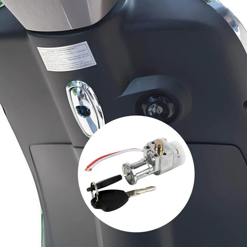 Big Head Key Switch For E Bikes And Motorized Rides Heavy Duty Battery Lock And Waterproof Ignition Switch With Anti Theft Lock Secure On Off Power Universal Cylinder For Electric Scooter Motorcycle ATV Includes 2 Keys