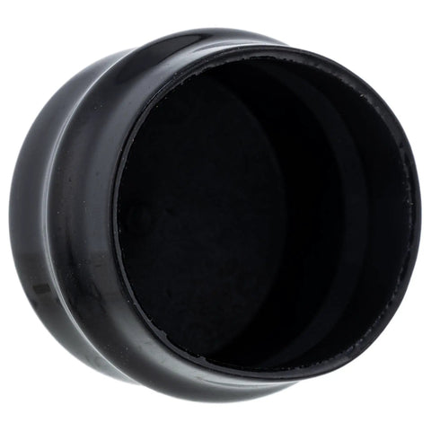 Side view of OEM Cap M128102 for Riding Lawn Tractors And Mowers, Fits Models From 102 Through E180, black durable material.