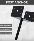 U Shape Fence Post Holder 6x6 Inches 4 Pack For 5.5x5.5 Wood Posts And Concrete Post Anchor Black Powder Coated Steel Base