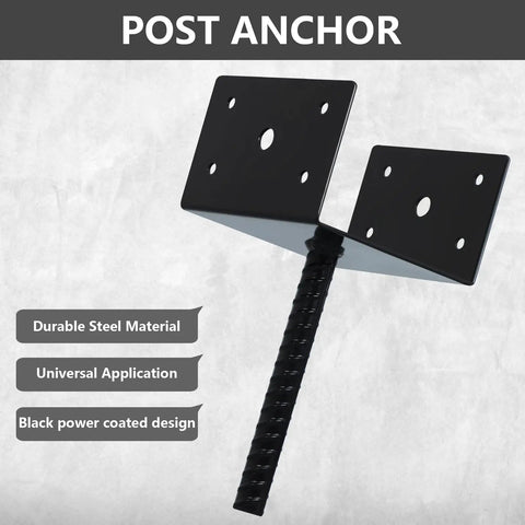 U Shape Fence Post Holder 6x6 Inches 4 Pack For 5.5x5.5 Wood Posts And Concrete Post Anchor Black Powder Coated Steel Base