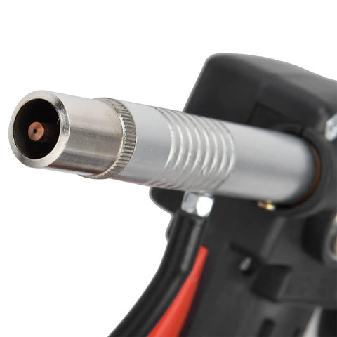 Close-up of Spool Gun For Mig Welder Heavy Duty Workhorse 200A Air Cooled Welding Accessory nozzle showing detailed design