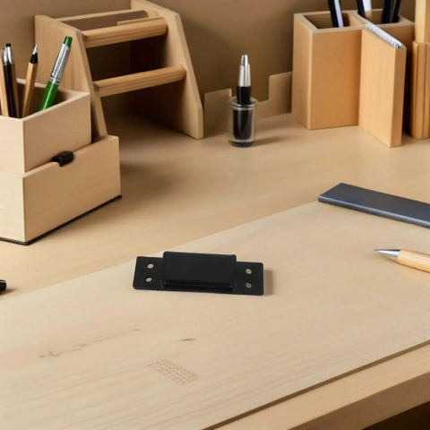 Concealed Adjustable 5 Inch Wood Door Hinge Black Square Hidden Cabinet Hinge for secret doors on wood desk