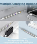 Multiple charging options for Cordless Soldering Iron Kit With 1100mAh USB Battery shown with USB and power bank connections.