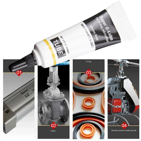 Ultra Gritty Multi Use Silicone Grease For O Rings Plumbing And Rubber Seals Offers Waterproof Protection in a tube for precision lubrication.