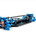 RC Car Chassis Frame Upgrade For TT02 1 To 10 Kit Carbon Brazed Metal Replacement Parts DIY Upgrade, angled view.