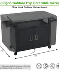 Tough As Nails Heavy Duty Oxford Prep Cart Cover For Outdoor Rollaway Kitchen Island and Grill Serving Counter 55x21x34 inches.