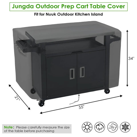 Tough As Nails Heavy Duty Oxford Prep Cart Cover For Outdoor Rollaway Kitchen Island and Grill Serving Counter 55x21x34 inches.