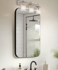 22-Inch 3-Light Farmhouse Vanity Light With Seeded Glass Cylinder Shades, Hand-Painted Wood Grain Metal Finish In White Ash Wood And Galvanized Steel for bathroom