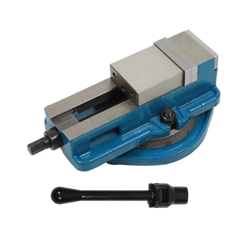 2 Inch Precision Milling Vise With 360 Degree Swivel Base For Milling And Drilling Machines, Blue Clamp Vise shown