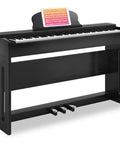 88 Key Weighted Keyboard Piano With Hammer Action Built In Speakers Stand And Triple Pedals Pro Grade Real Piano Feel For Home Practice Beginner Lessons Headphone Support Model B83S on stand with music sheet holder