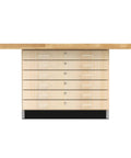 Built Tough Hardwood Workbench 64x54 Heavy Duty Workshop Workhorse with six locking drawers and maple top.