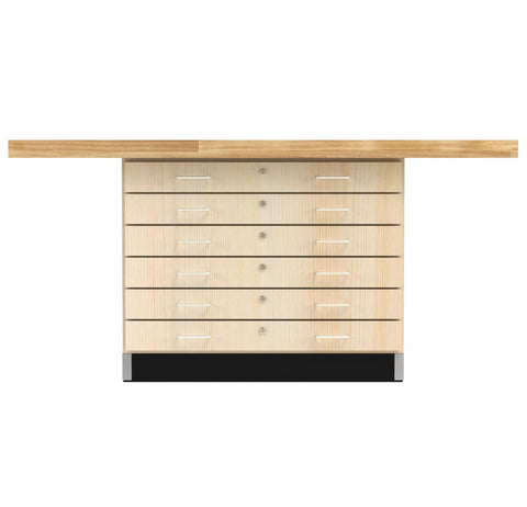 Built Tough Hardwood Workbench 64x54 Heavy Duty Workshop Workhorse with six locking drawers and maple top.