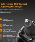 Multi-layer reinforced diaphragm design for Precision Vacuum Power Brake Booster suitable for Ford classic models, featuring cold-rolled steel.