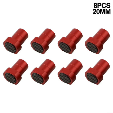8 Piece Aluminum Alloy Dog Clamps For Woodworking Table Heavy Duty Hold Downs Set, red alloy clamps, top view display.