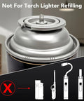 Close-up of butane canister from All In One Camping Stove And Fuel Kit With Four Butane Canisters, not for torch lighter refills