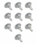 10 Pcs Universal Sewing Machine Presser Foot Screws With Knurled Large-Head Grip, silver iron screws shown on white background