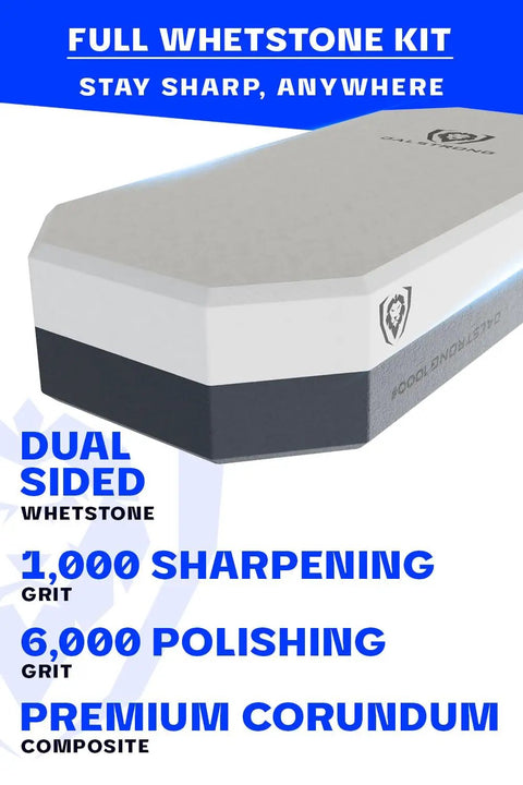 All In One Knife Sharpening Kit With Dual Grit 1000 6000 Whetstones Extra Thick Corundum Sharpening Stones in packaging