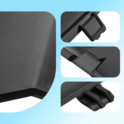 Close-up of black Mitsubishi Outlander Front Bumper Tow Hook Eye Cover Cap Replacement For 2022 2023 2024 Replaces 6400L364