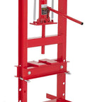 Heavy Duty H Frame Hydraulic Shop Press With Adjustable Table Red Garage Floor Press for bending steel and pressing bearings.