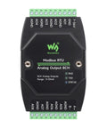 Front view of an Industrial 8 Channel Analog Output Module With 12 Bit DAC And 8 Simultaneous Current Outputs, rail mount, Modbus RTU.