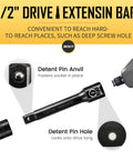 Half Inch Drive Impact Socket Set, 33 Piece Deep And Shallow Metric Socket Set From 8mm To 22mm, Includes 5 Inch And 10 Inch Extension Bars