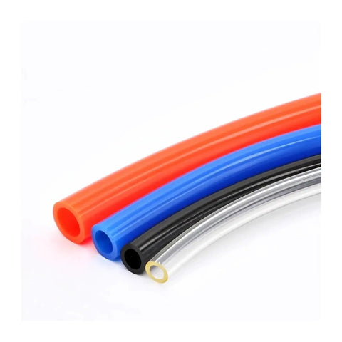 Top Shelf 10 Meter Quarter Inch OD Polyurethane Pneumatic Tubing Hose For Air Compressor Setup And Shop Gear Snag Free Flexible PU Air Line Pipe For Dead Simple Water Transfer Projects, featuring various colorful hoses.