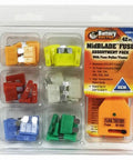 WirthCo 30915 Battery Doctor Midblade Fuse Kit, 42 Piece Set with assorted fuses and integrated tester in clear case.