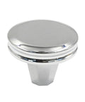 6 Pack Polished Chrome Cabinet Knobs 1-1/4 Inch Round Kitchen Hardware Durable Solid Metal Construction Close-Up View