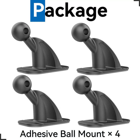 4 Pack 17mm Sticky Ball Mounts For Car Dash Adhesive Replacement MagSafe Phone Holder Base With 3M VHB Tape shown in package