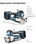 Product parts introduction of Heavy Duty Portable Electric Strapping Machine Battery Powered Automatic Hot Melt Baler for PP and PET Straps.