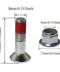 Heavy Duty M8x30 Sprocket Bolt And Nut Kit with dimensions in chrome plated finish for dirt bikes and motocross